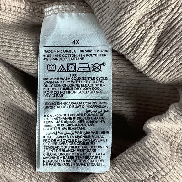 Old Navy Women’s Plus Ribbed Tank Top 4X Beige Nude Sleeveless Casual Shirt - Picture 4 of 14